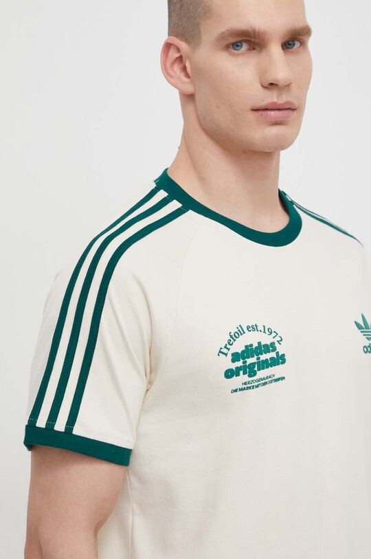 

Хлопковая футболка adidas Originals, бежевый