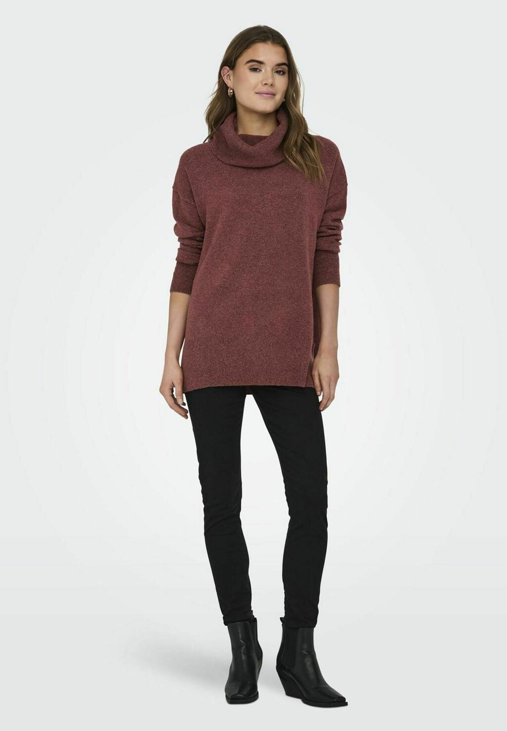 

Свитшот ONLY RICA LS SLIT EX, цвет mineral red