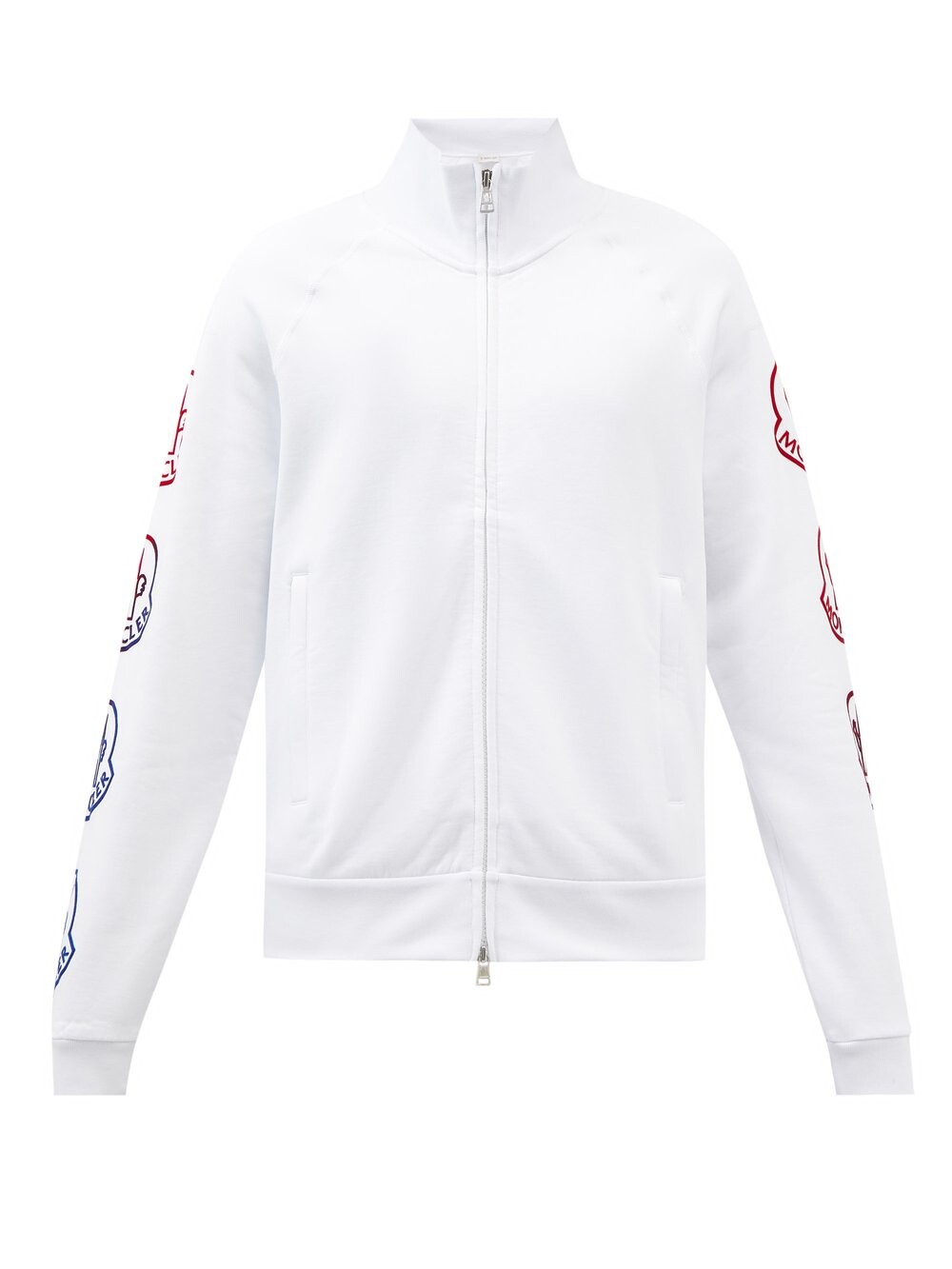 

Спортивная куртка из хлопкового джерси с логотипом Moncler, белый
