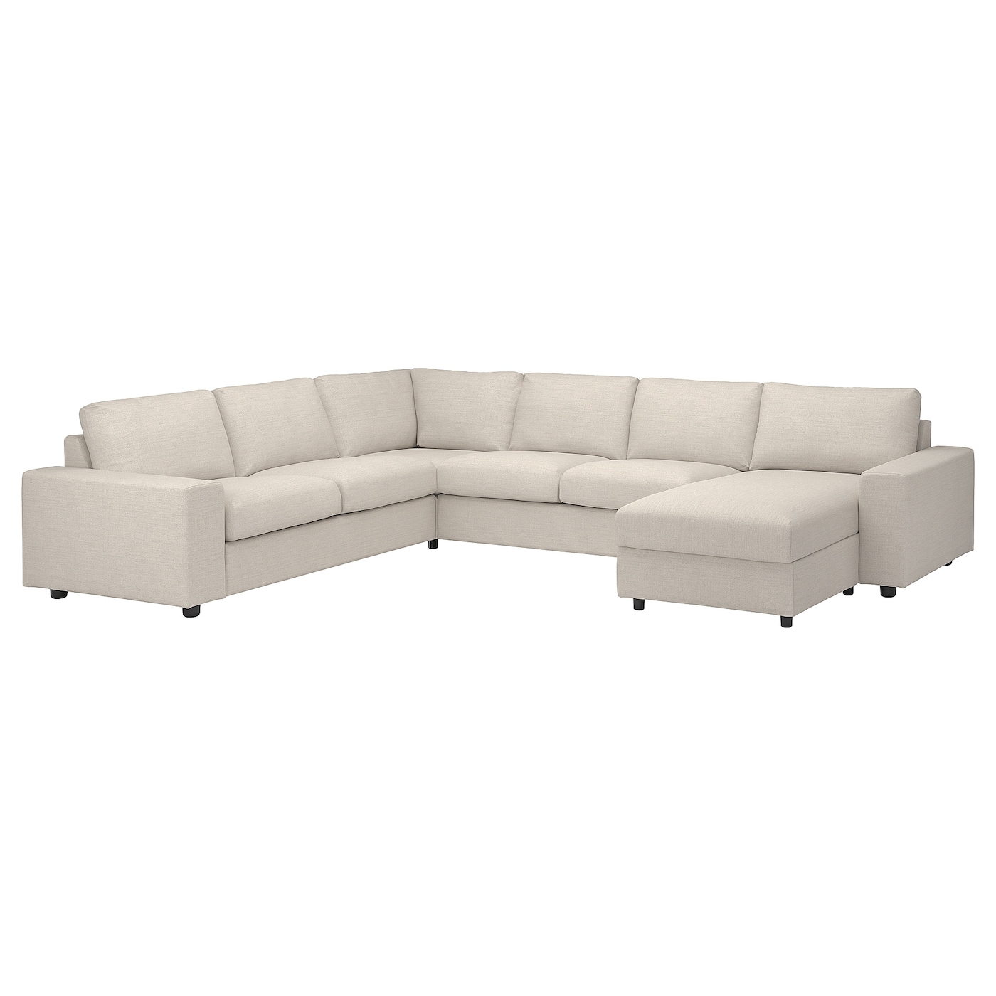 ВИМЛЕ Диван угловой, 5-местный. диван+диван, с широкими подлокотниками/Гуннаред бежевый VIMLE IKEA диван угловой bizzotto 0662861