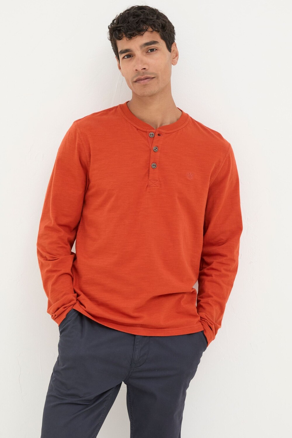 

Футболка Fatface Organic Woodside Slub Henley Fat Face, оранжевый