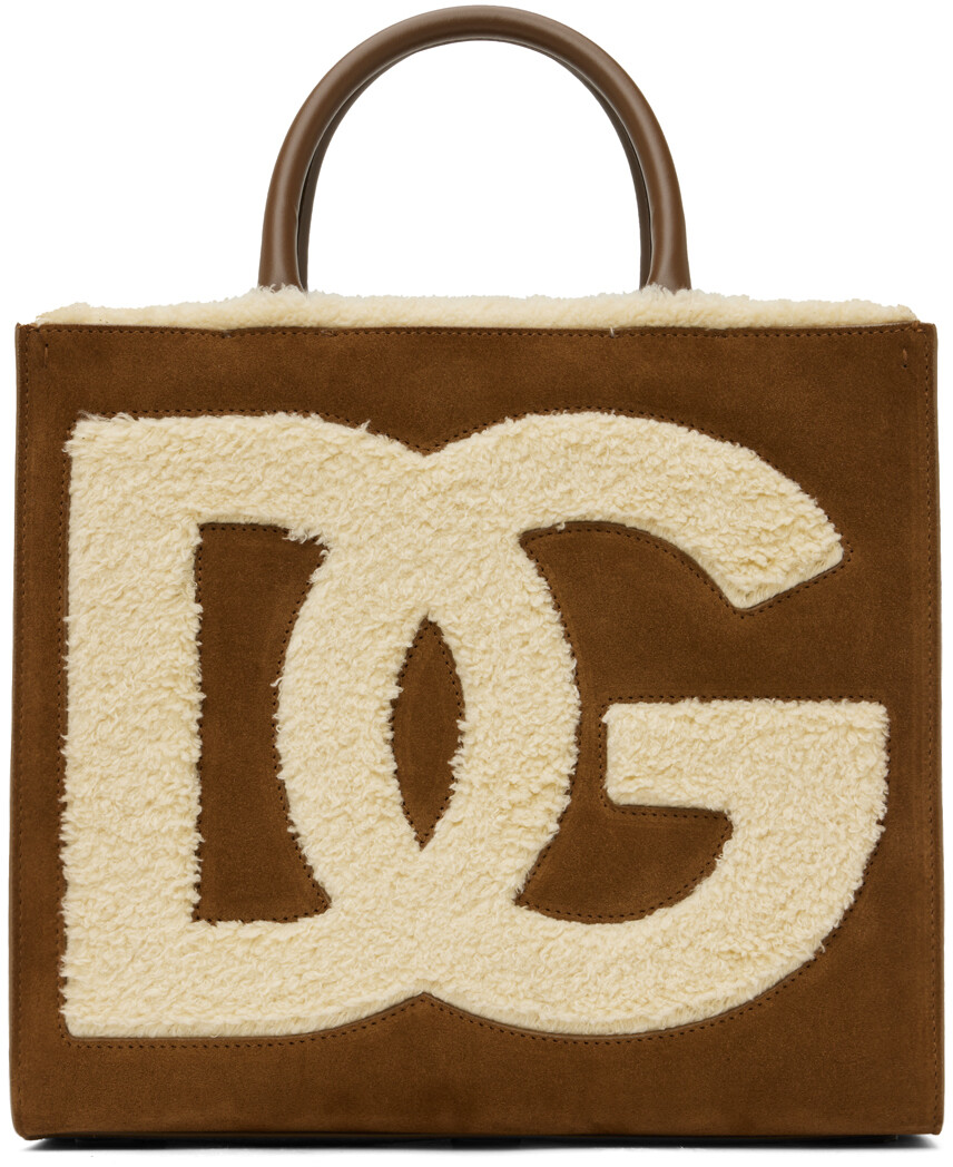 

Коричневая маленькая повседневная сумка-тоут DG Dolce & Gabbana