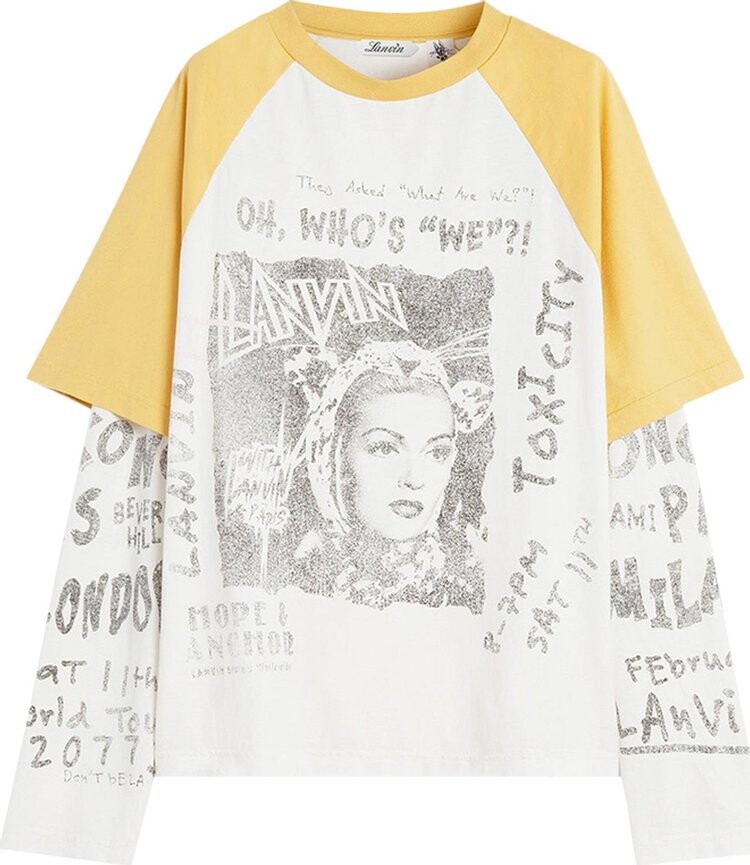 

Футболка Lanvin Printed Long-Sleeeved 'Corn', желтый