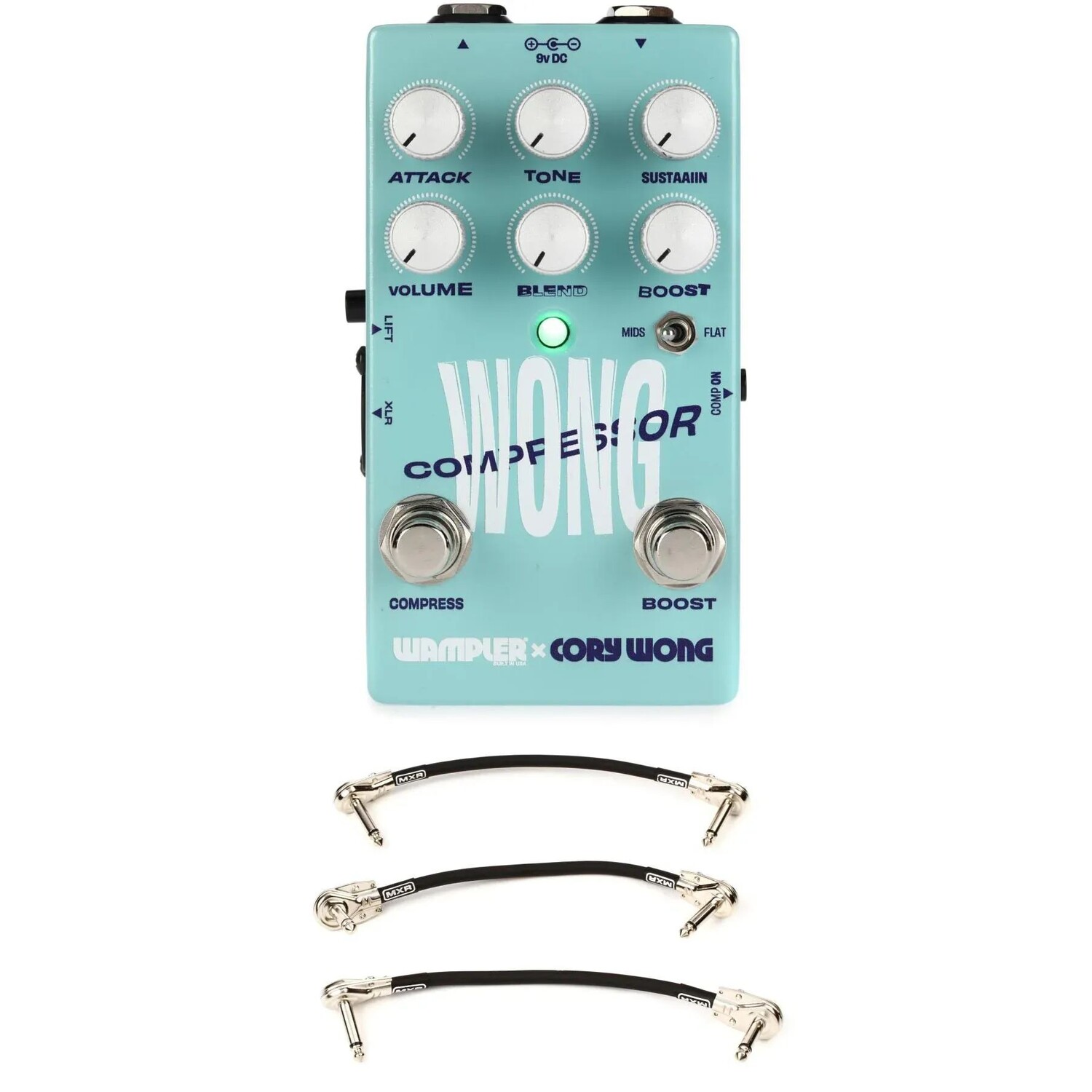 

Компрессор Wampler Cory Wong и педаль усиления с 3 соединительными кабелями