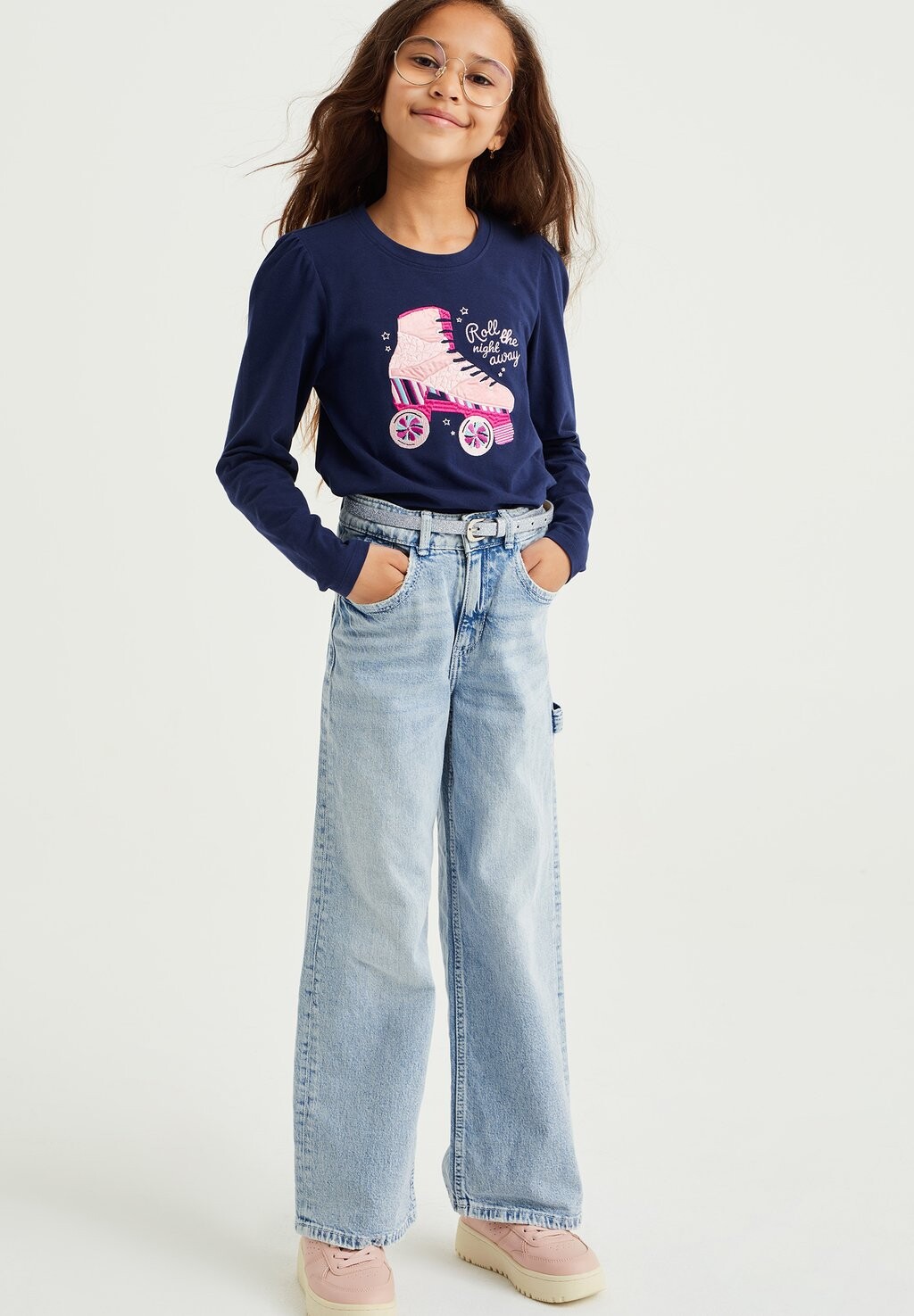 

Футболка с длинным рукавом Met Embroidery WE Fashion, синий