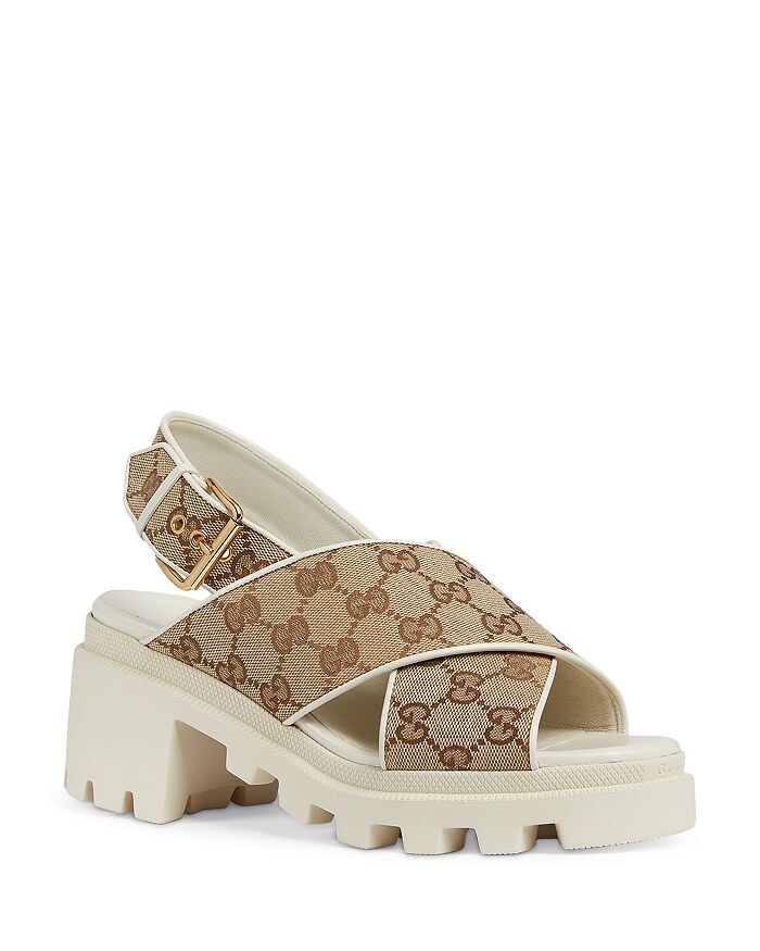 

Женские сандалии GG Supreme Lug Sole с ремешком на пятке Gucci