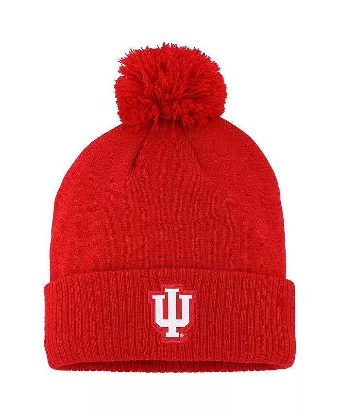 

Мужские малиновые бейсболки Indiana 2023 Sideline COLD DY с манжетами и помпоном Adidas, красный