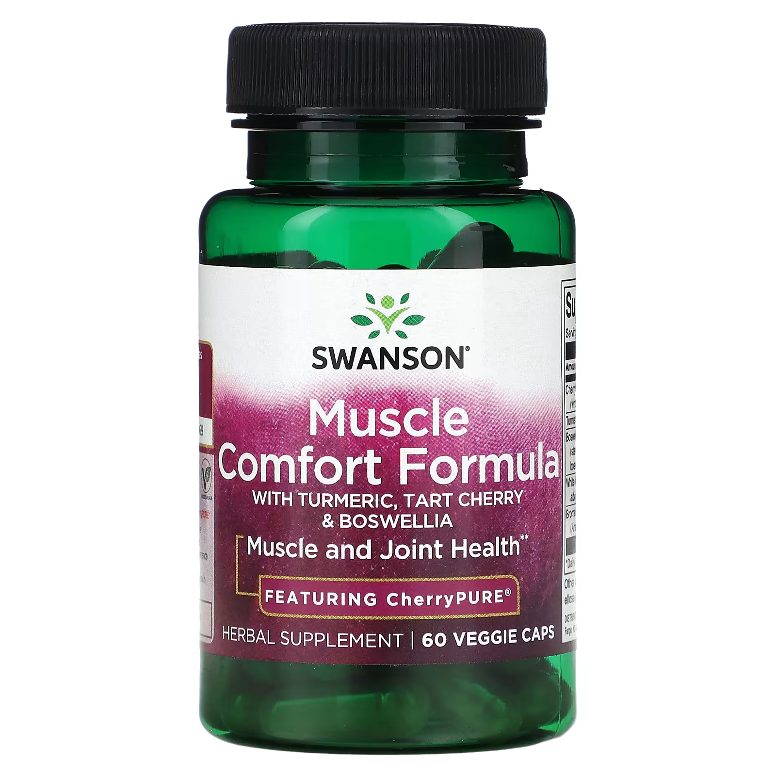 Растительная добавка Swanson Muscle Comfort Formula, 60 растительных капсул swanson telomere formula 90 растительных капсул
