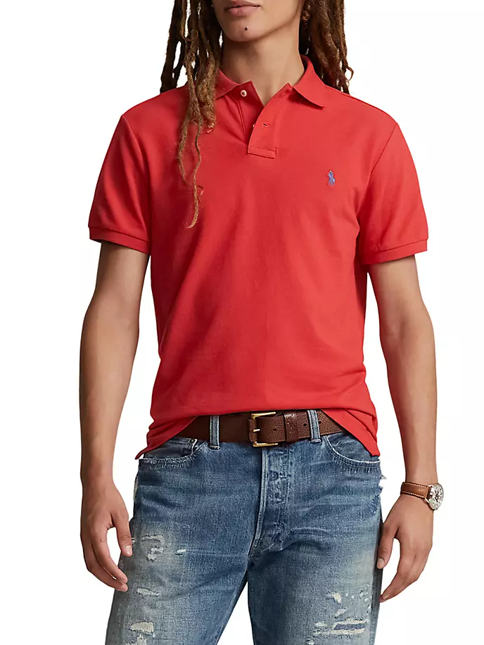 

Сетчатая рубашка-поло Polo Ralph Lauren, красный