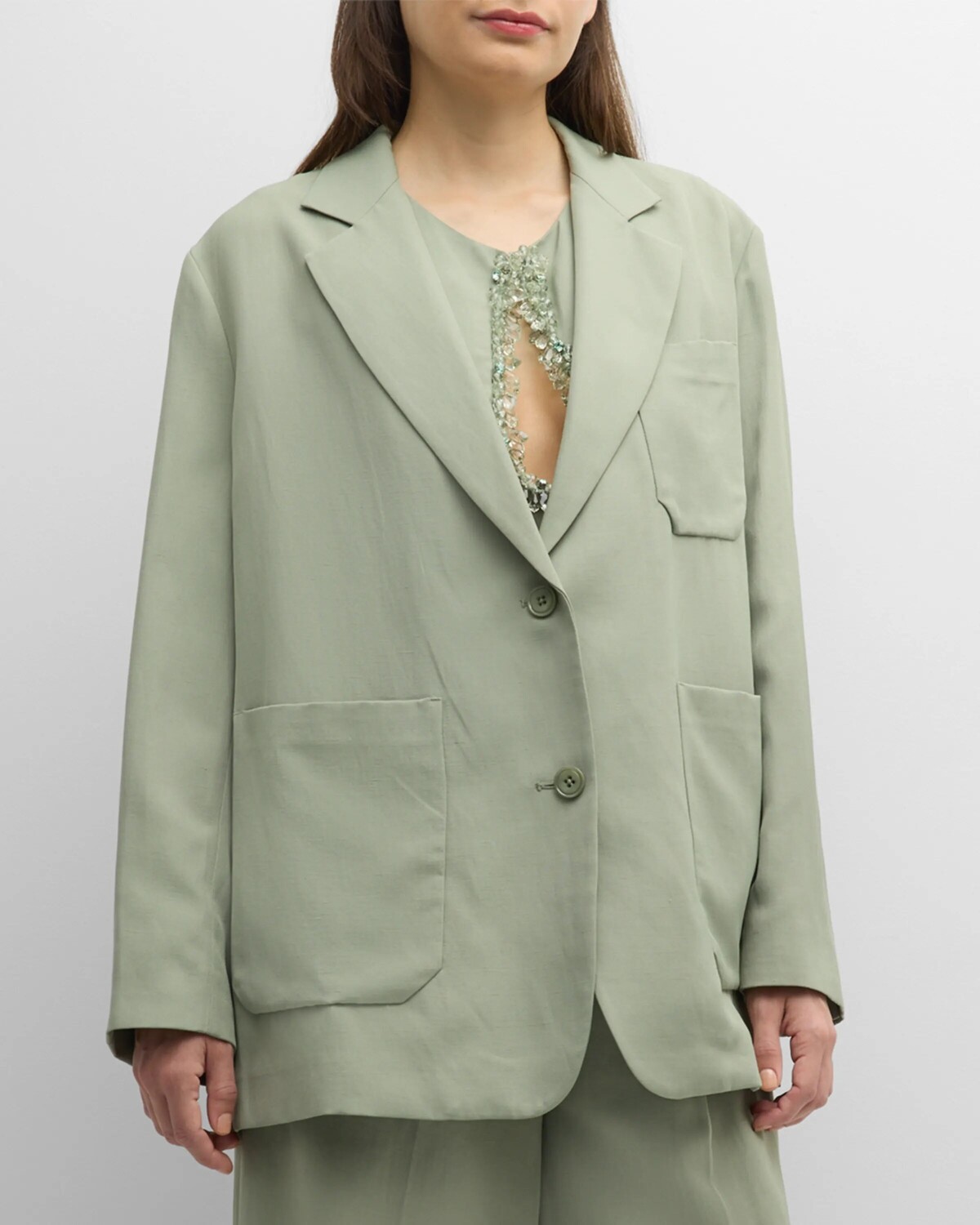 

Однобортный жакет оверсайз Summer Cruise DOROTHEE SCHUMACHER, цвет Pale Khaki