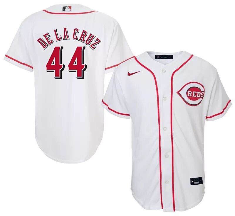 

Джерси Nike Youth Cincinnati Reds Elly De La Cruz #44 White Home Cool Base