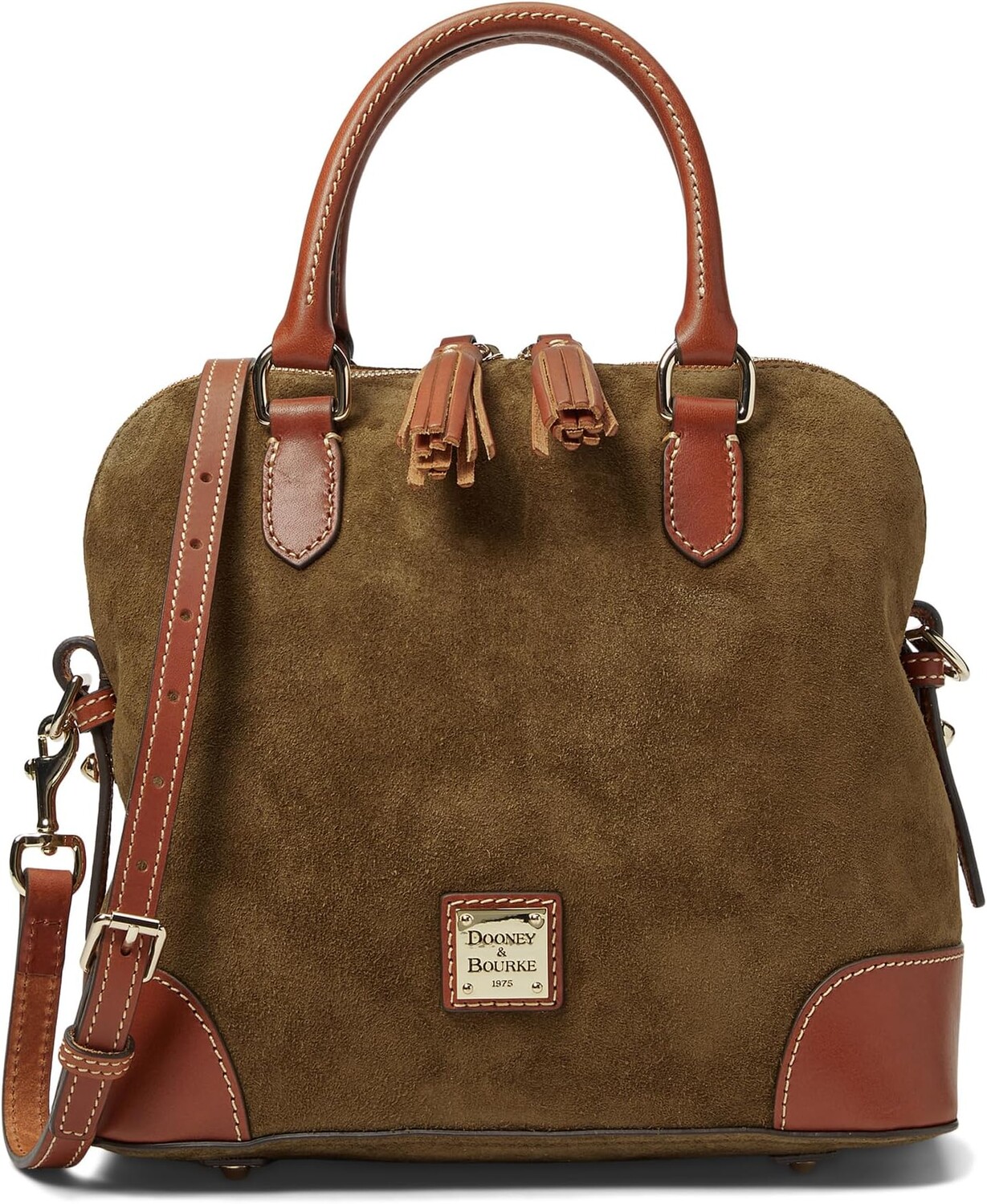 

Замшевая сумка-портфель с куполом Dooney & Bourke, цвет Olive