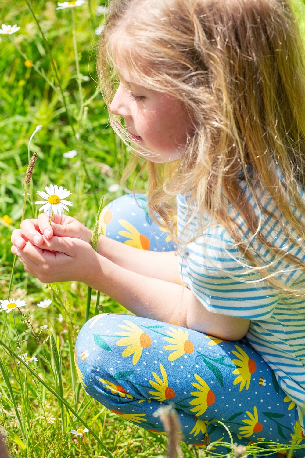 

Леггинсы libby с цветочным принтом Frugi, синий