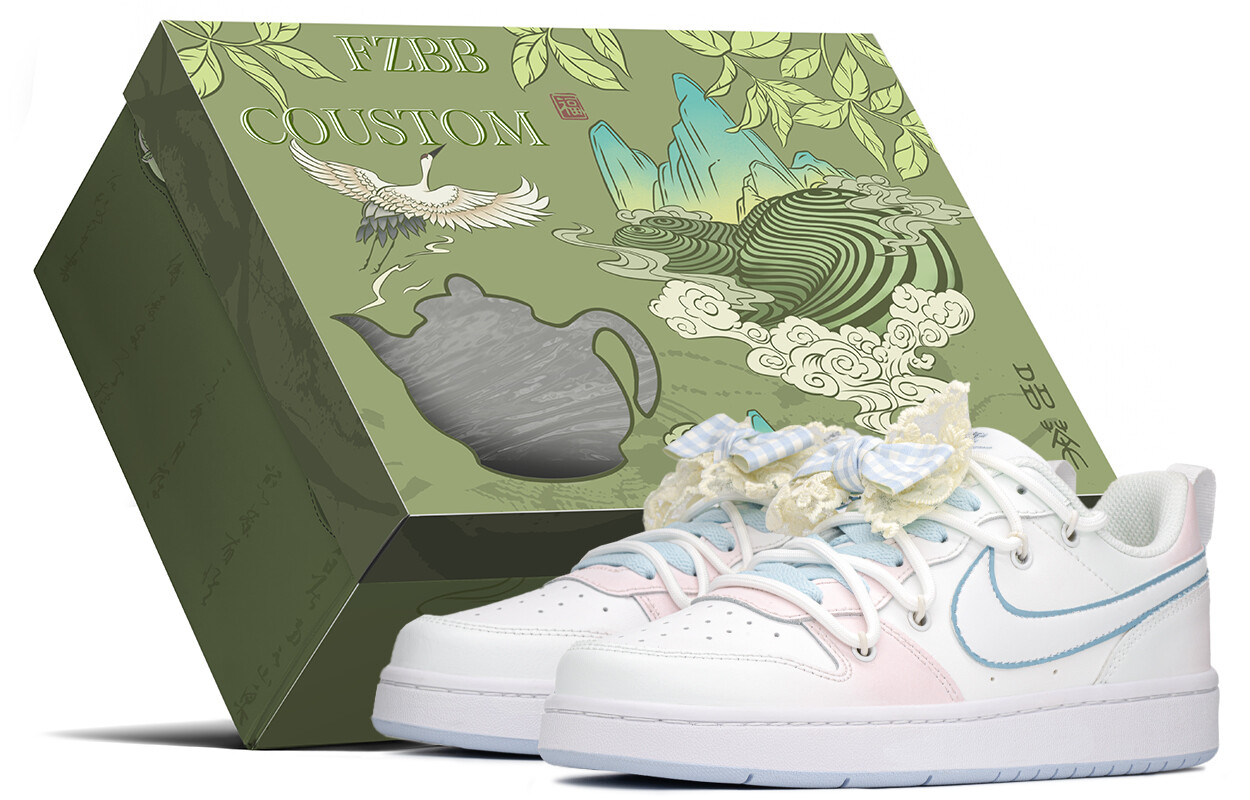 

Кроссовки Nike Court Borough Skateboarding Shoes Women's Low-top White/Blue/Pink, синий/розовый/белый