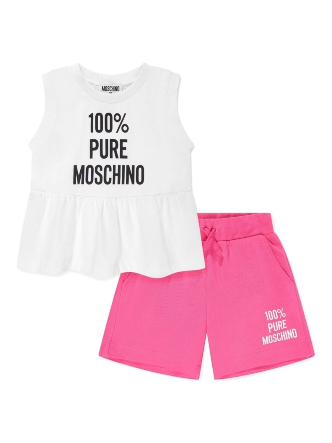 

Moschino Kids комплект из топа и брюк с логотипом, белый