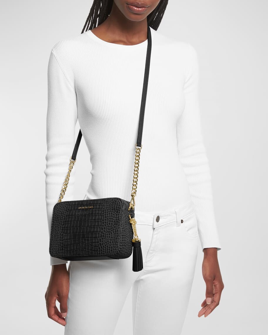 

Сумка через плечо Jet Set среднего размера Moc-Croc Camera MICHAEL Michael Kors