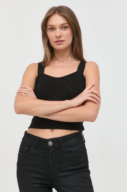 

Топ из смесовой шерсти Guess, черный