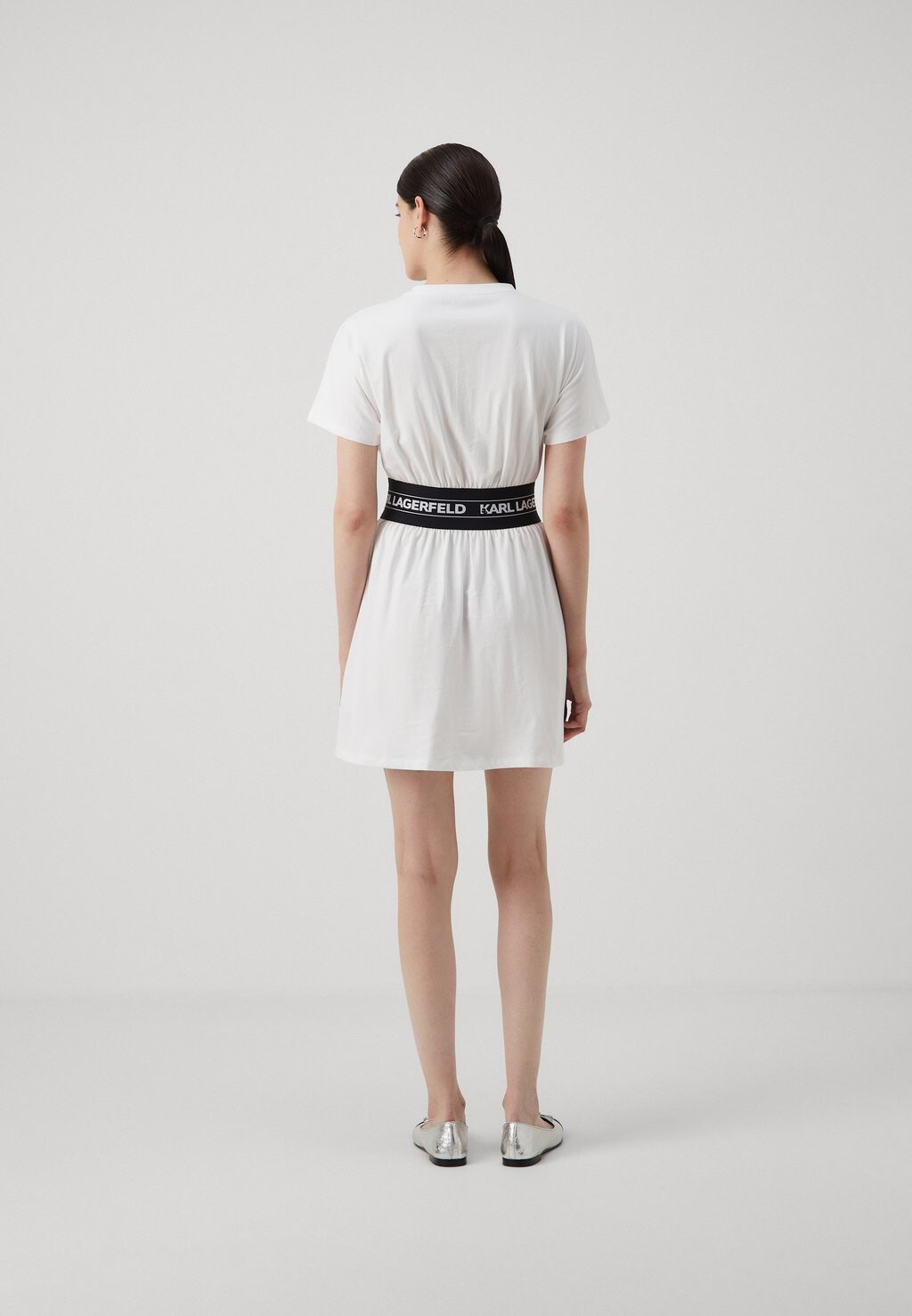 

Платье из джерси Logo Tape Dress KARL LAGERFELD, белое