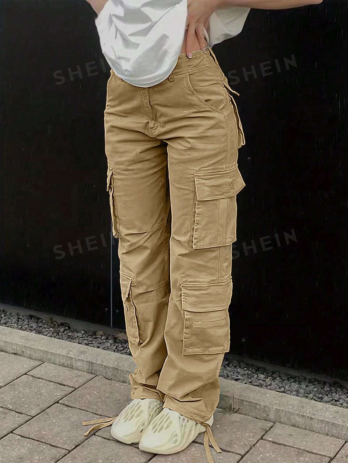 Женские брюки-карго с несколькими карманами в стиле Y2k, хаки