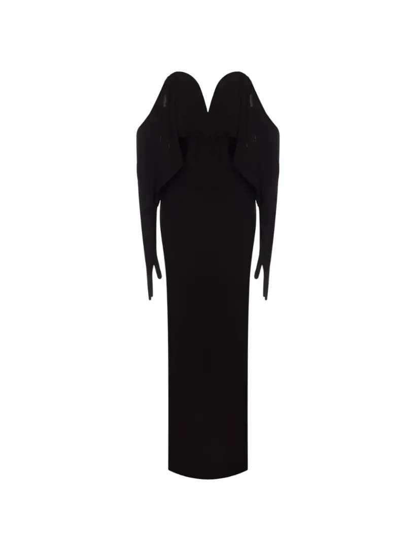 Шифоновое платье-бюстье Saint Laurent, черный
