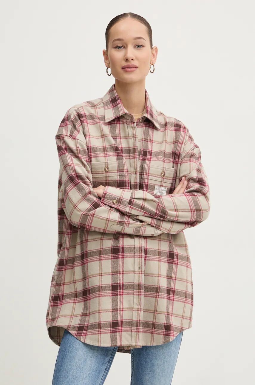 

Рубашка Guess Jeans из хлопка, бежевый