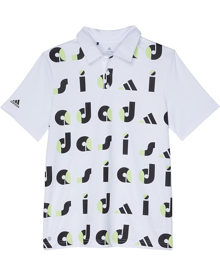 Поло Adidas Golf Graphic Print Polo Shirt, цвет Black/Pulse Lime/White