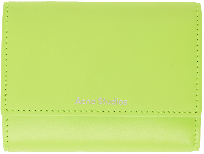 

Зеленый складной кошелек Лайм Acne Studios