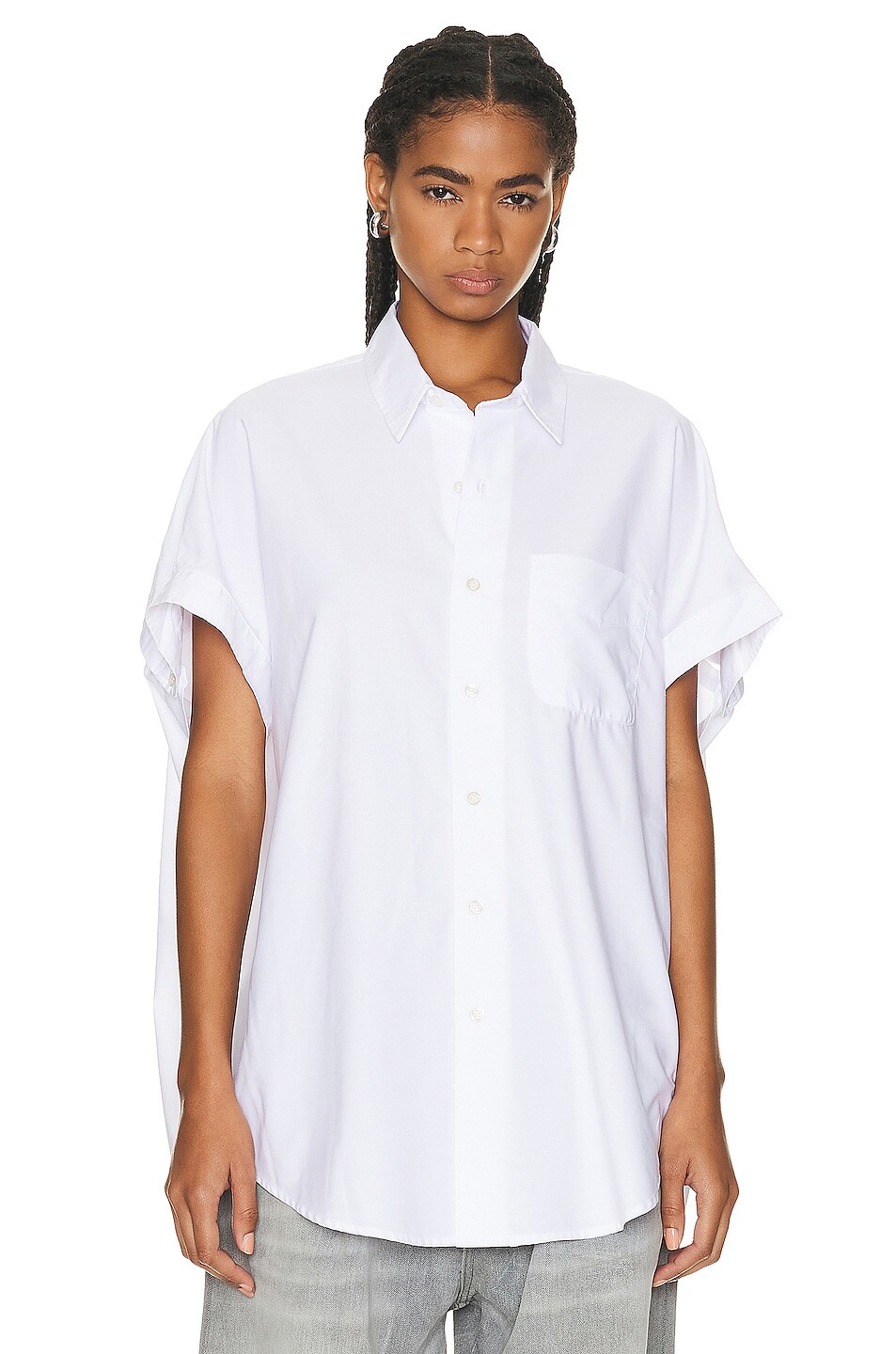 

Рубашка R13 Sleeveless Boxy Button-Up, белый