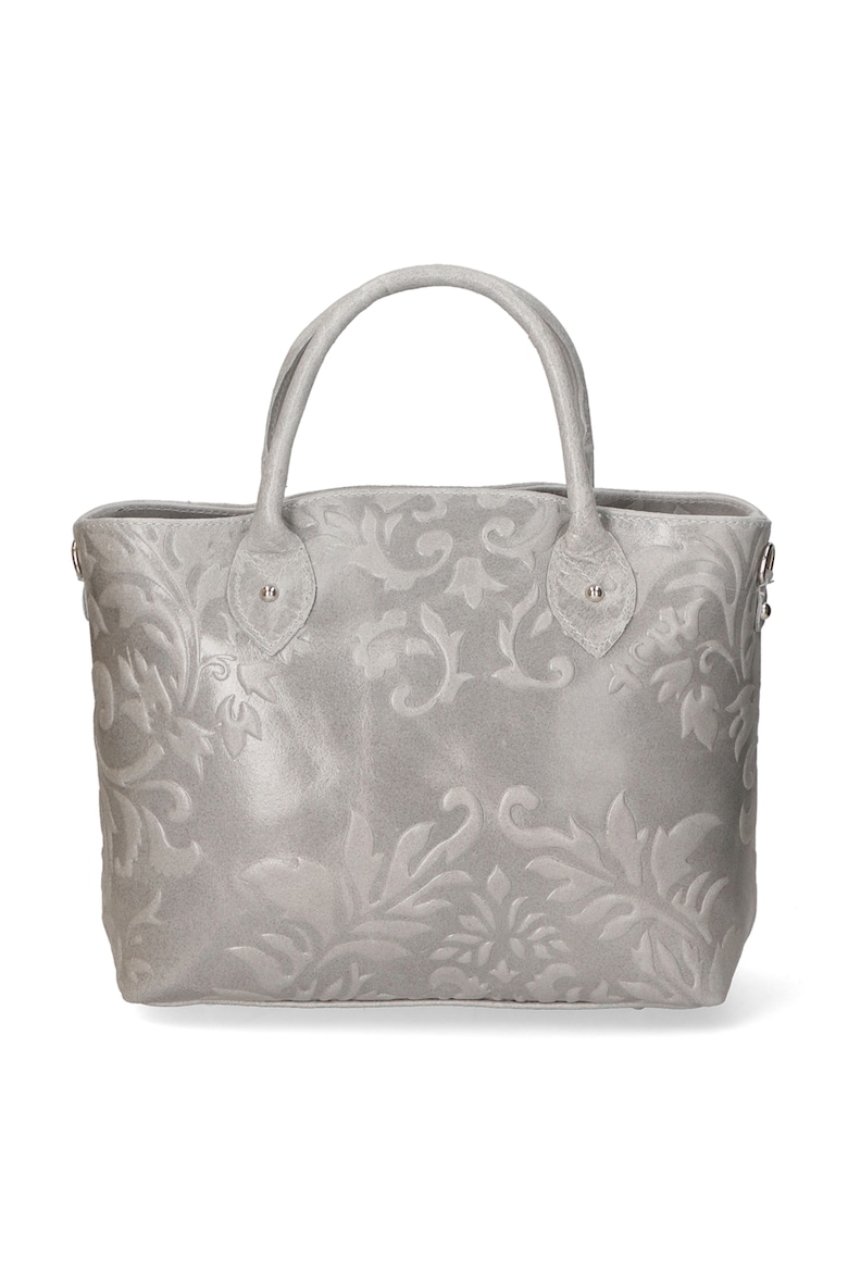 Кожаная сумка-шоппер 25149 с рисунком Gave Lux, серый фотографии