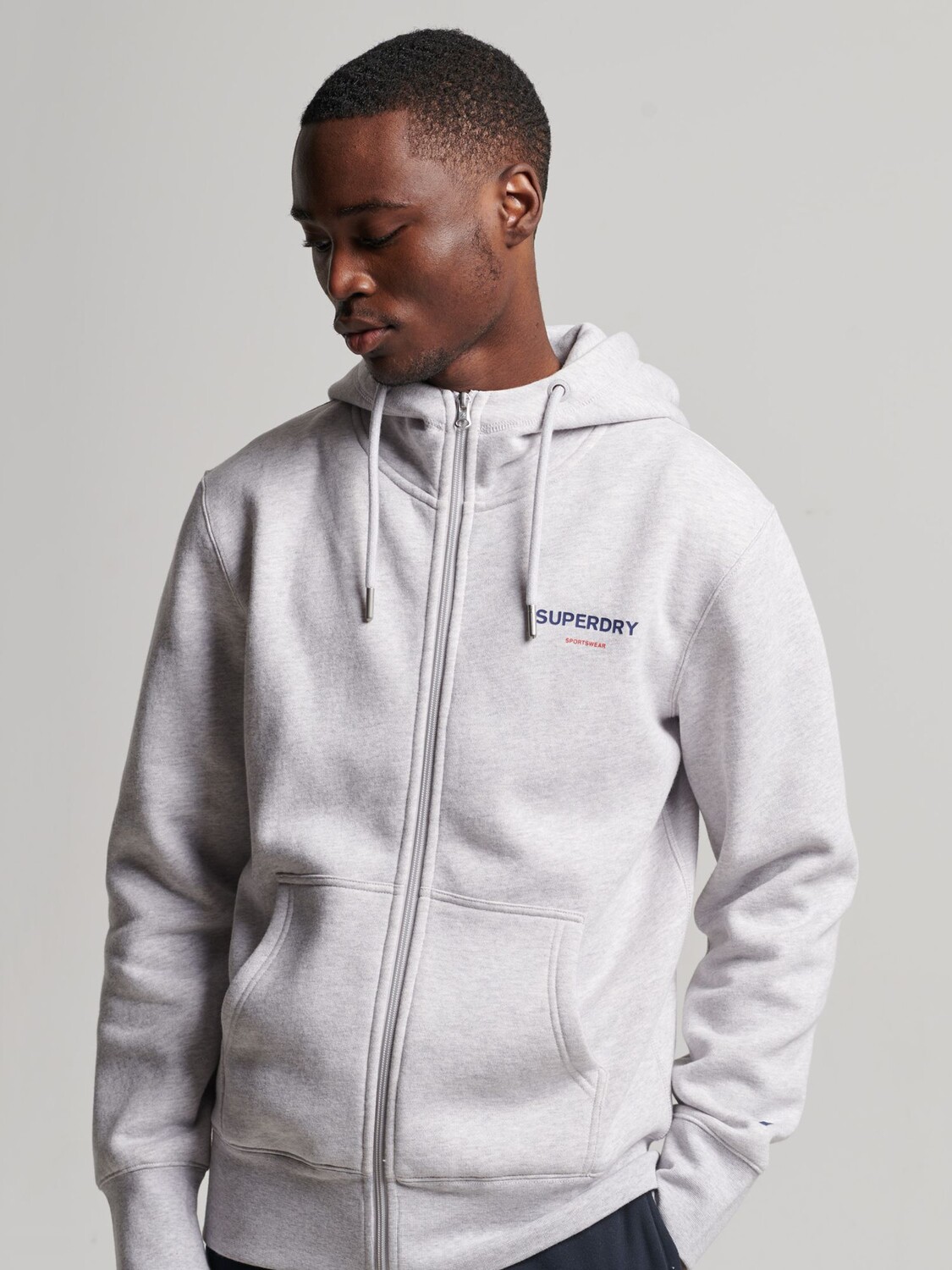 

Толстовка на молнии Code Sportswear Superdry, кадет грей марл