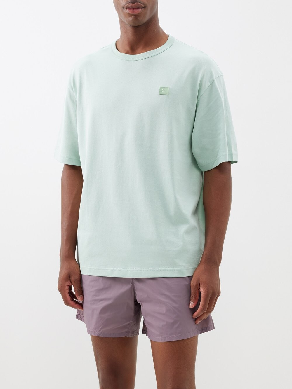 

Футболка exford из хлопкового джерси с нашивкой на лице Acne Studios, зеленый