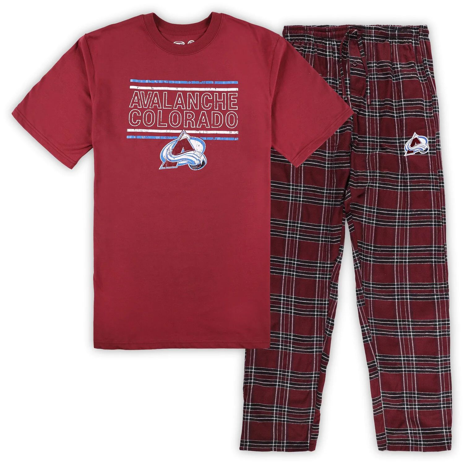 Мужской бордовый комплект для сна с футболкой и пижамными штанами Colorado Avalanche Big & Tall