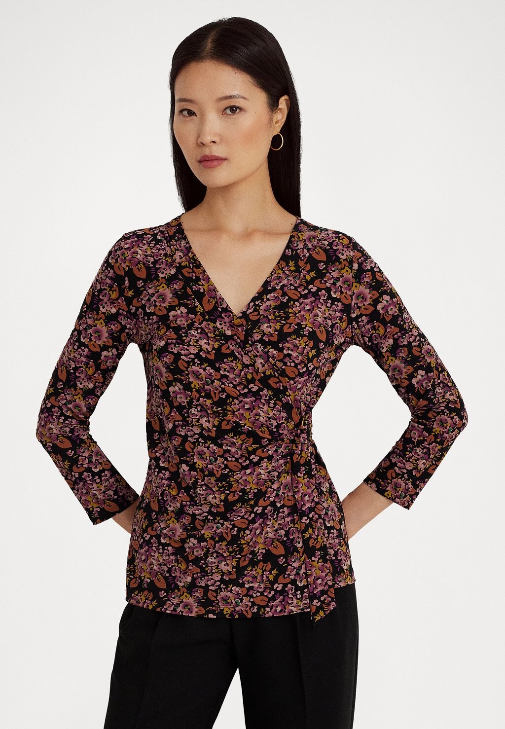 

Блузка Lauren Ralph Lauren JAINAB MID SLEEVE, цвет lavender/orange/multi