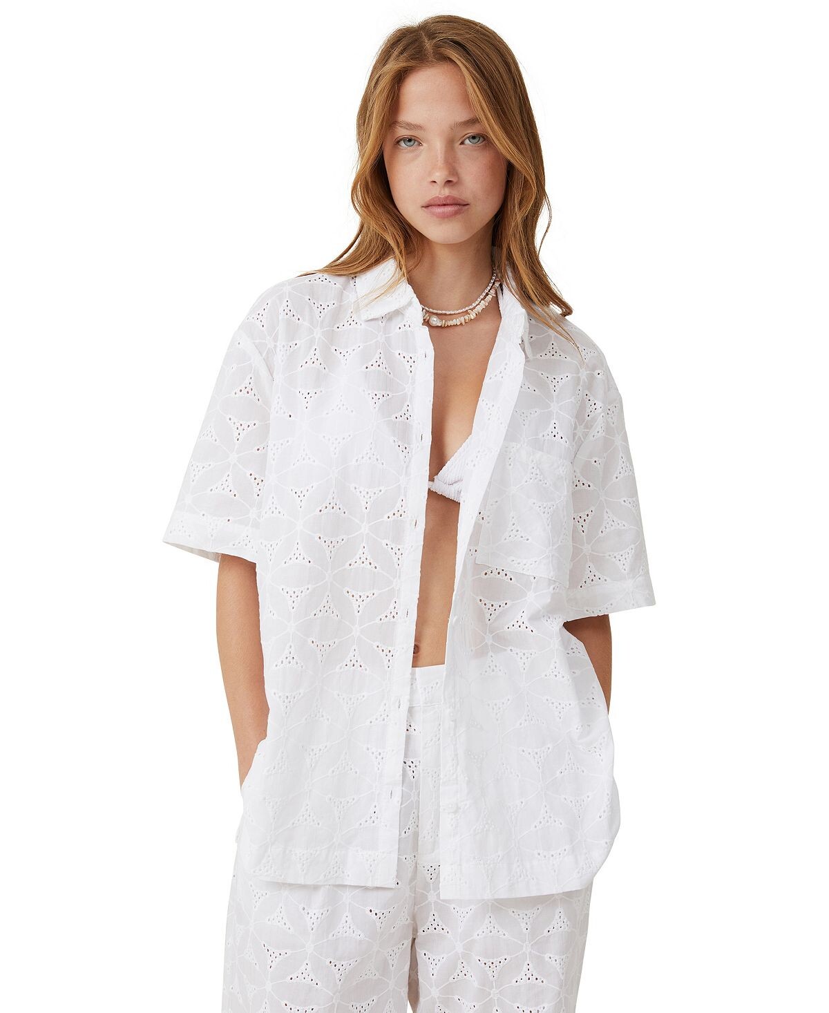 

Женская рубашка Luna с коротким рукавом COTTON ON, белый