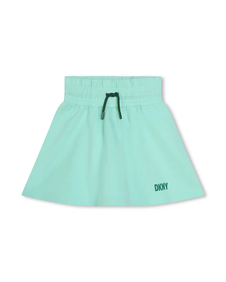 

Юбка из хлопка для девочки на кулиске DKNY, цвет Verde Agua