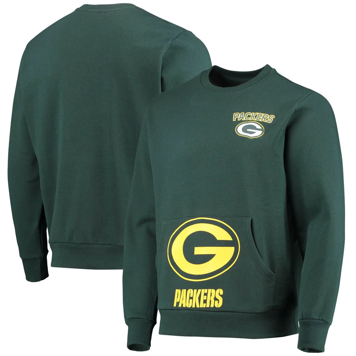 

Мужской пуловер с карманами FOCO Green Green Bay Packers