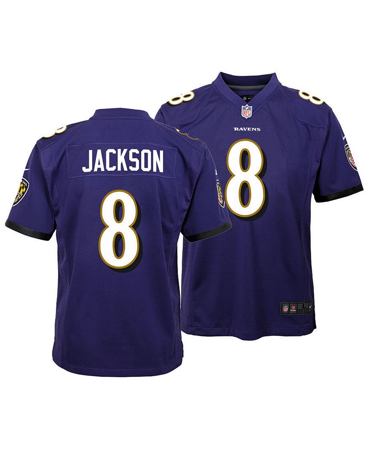 

Джерси Ламара Джексона Baltimore Ravens Game, Big Boys (8-20) Nike