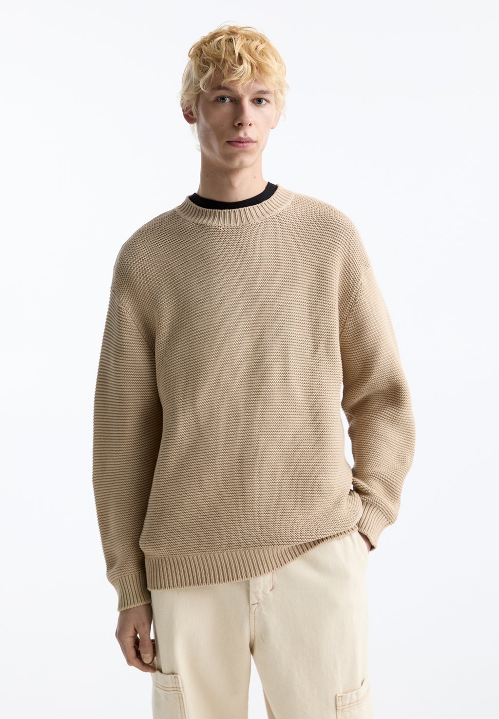 Вязаный свитер TEXTURED PULL&BEAR, цвет ochre
