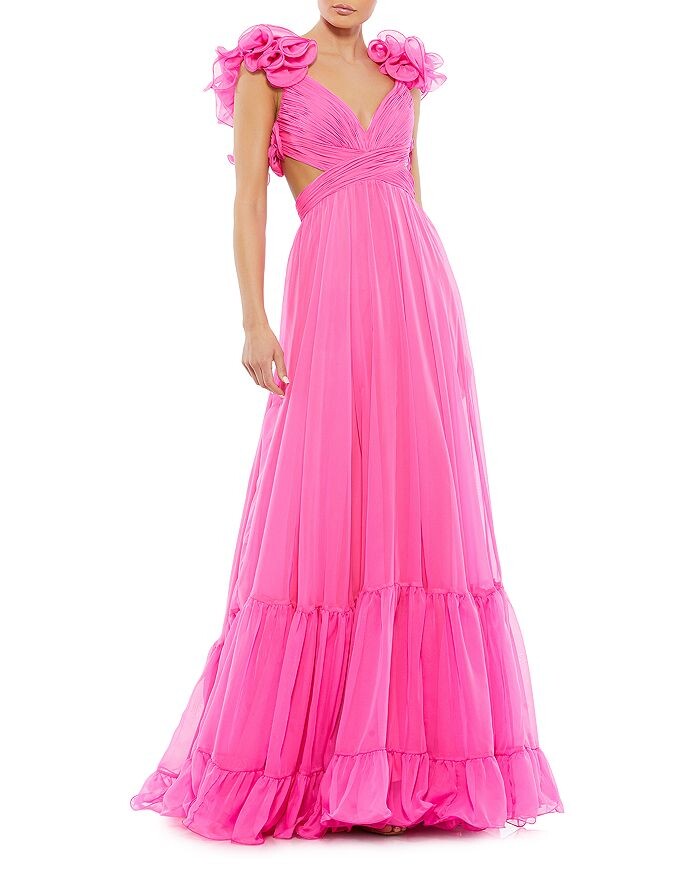 

Розовое шифоновое платье Mac Duggal, Розовый