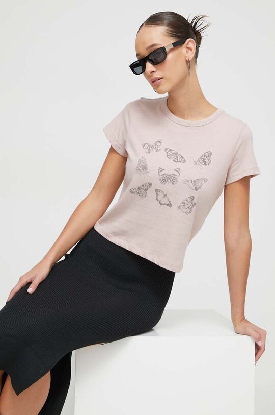 

Компания Холлистер хлопковая футболка Hollister Co., розовый