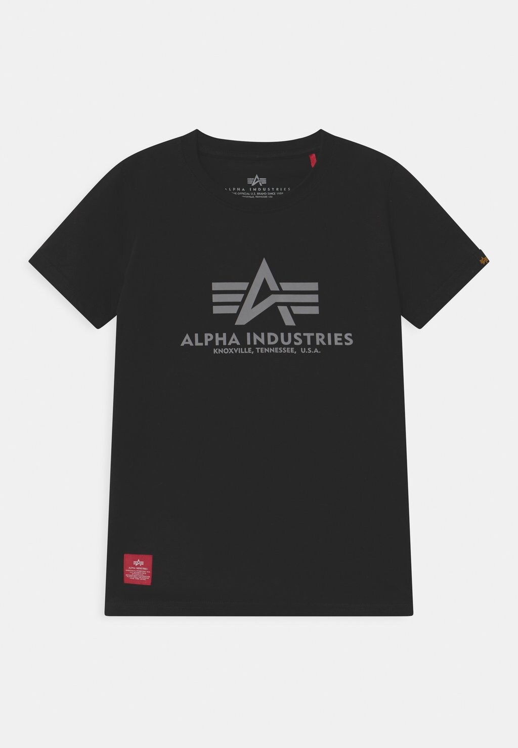 

Футболка с принтом Basic Reflective Print Kids Teens Alpha Industries, черный