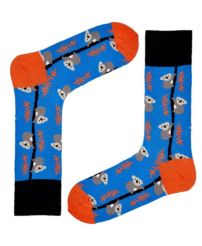 Мужские новинки цветных носков унисекс Koala с бесшовным мыском, 1 шт. Love Sock Company, синий
