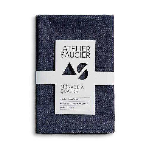 

Джинсовые льняные салфетки, набор из 4 шт. ATELIER SAUCIER, цвет Blue