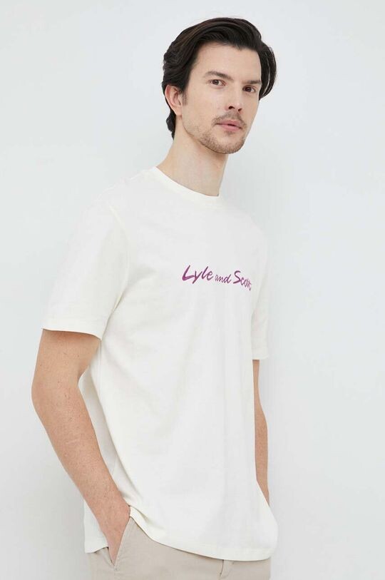 

Хлопковая футболка Lyle & Scott, бежевый