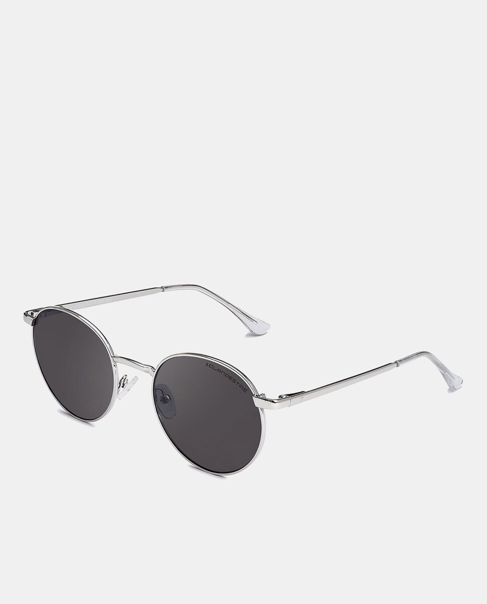 Круглые серебряные металлические солнцезащитные очки унисекс Clandestine Clandestine, серебро очки круглые прозрачные линзы в металлической оправе серебристый
