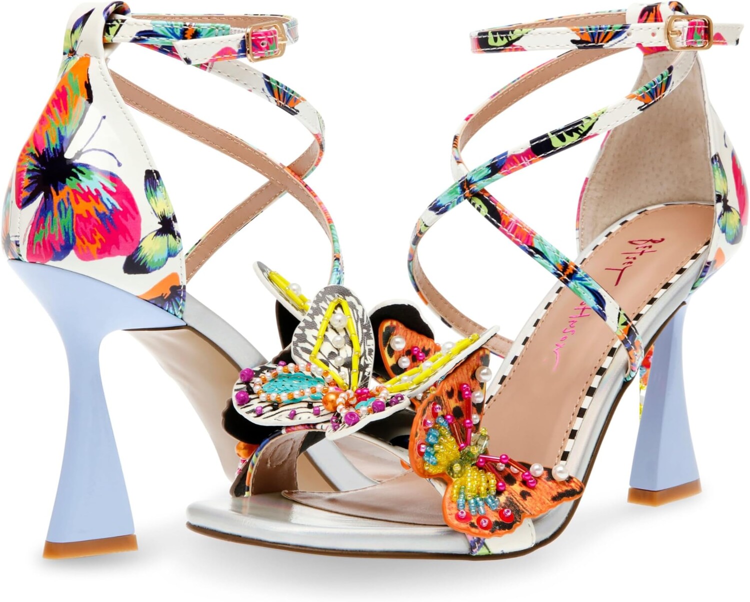 

Босоножки Trudie Heeled Sandals Blue by Betsey Johnson, цвет White Butterfly