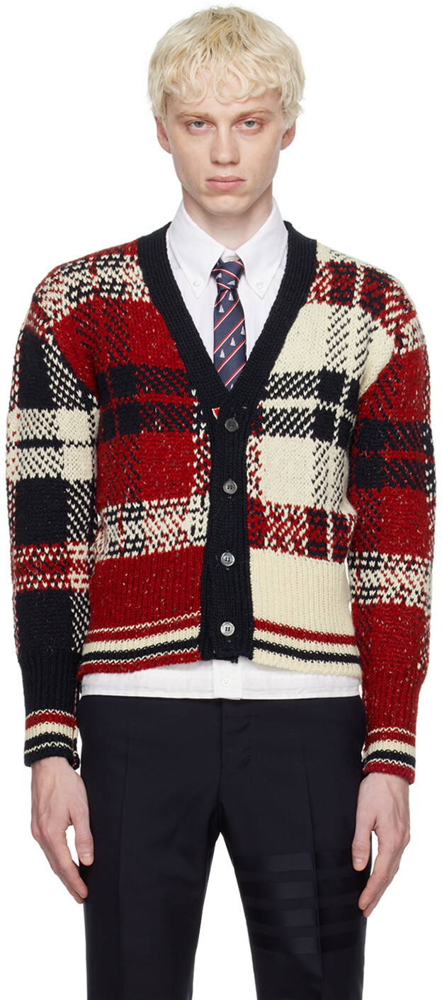 

Разноцветный кардиган в клетку тартан Thom Browne