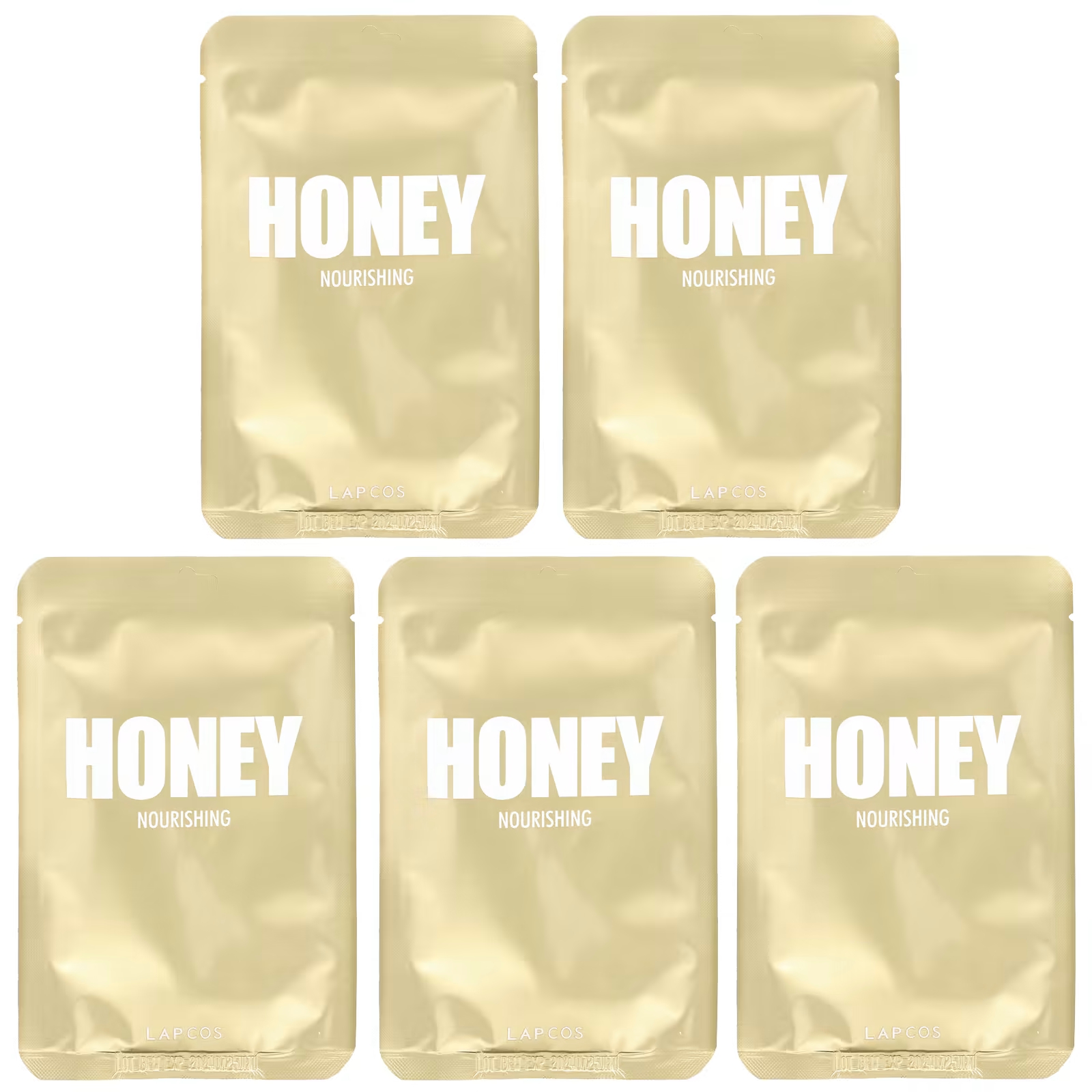 Набор питательных тканевых масок Lapcos Honey Beauty, 5 листов по 0,91 жидкой унции (27 мл) каждый маска пилинг для ног с экстрактом меда