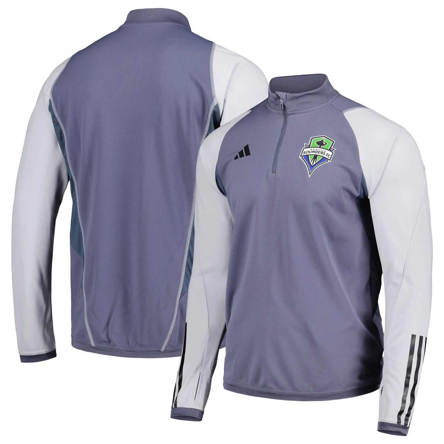 

Мужская серая футболка Seattle Sounders FC теплый реглан COLD.RDY adidas, Серый