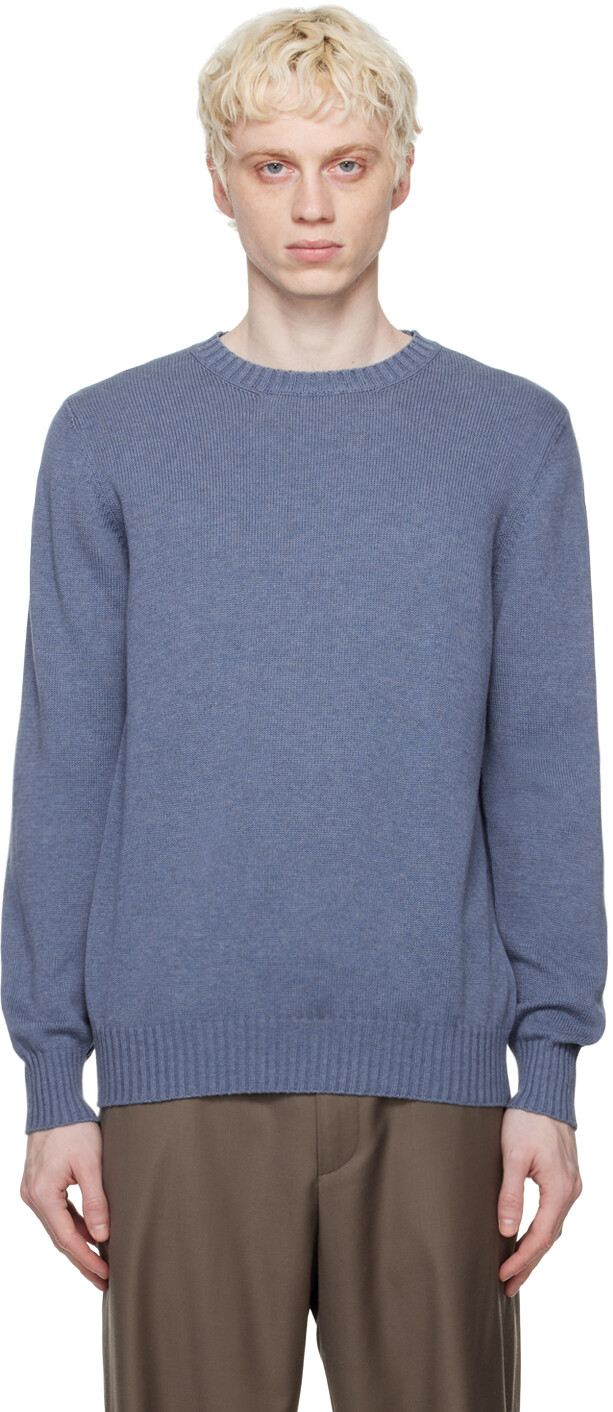 

Синий свитер с круглым вырезом Ghiaia Cashmere